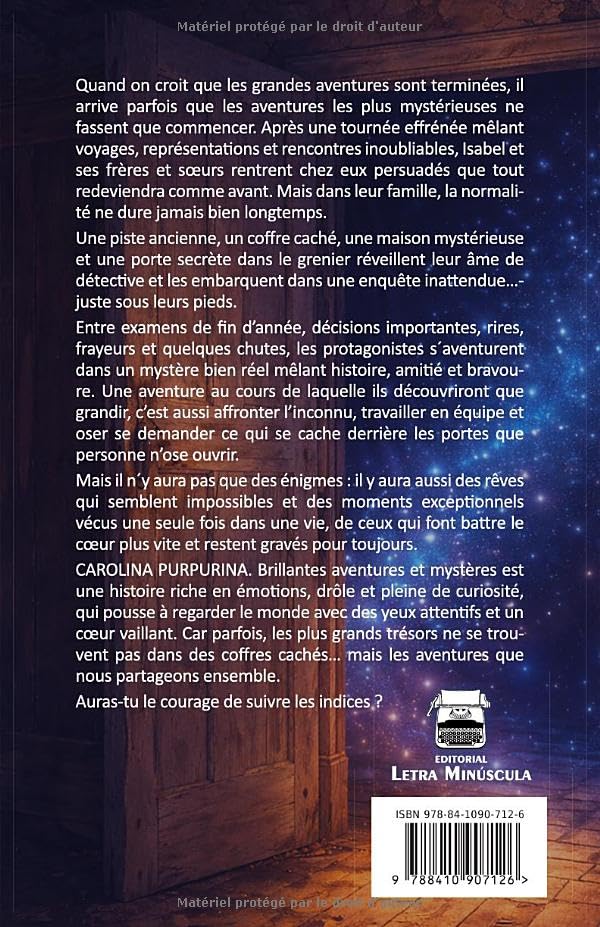 Retro di copertina di «Brillantes aventures et mystères», edizione francese